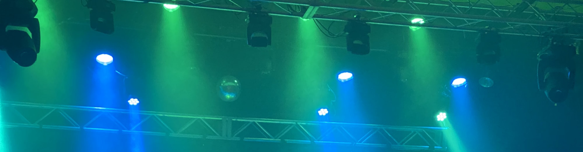 blue and green theater stage lights Fort Wayne